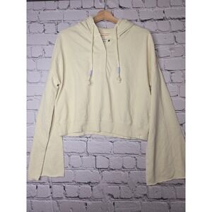 The Normal Brand 100% Indian Cotton Cream Ivory Flare Sleeve Drawstring Cropped